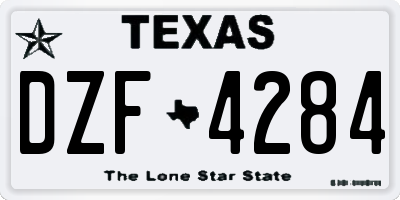 TX license plate DZF4284