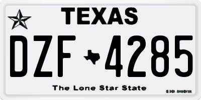 TX license plate DZF4285