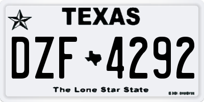 TX license plate DZF4292