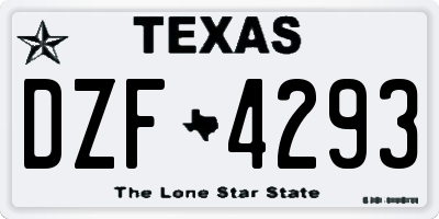 TX license plate DZF4293