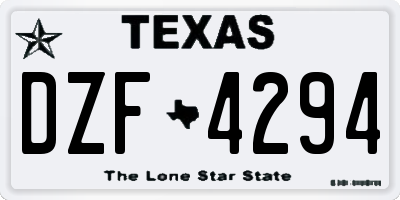 TX license plate DZF4294
