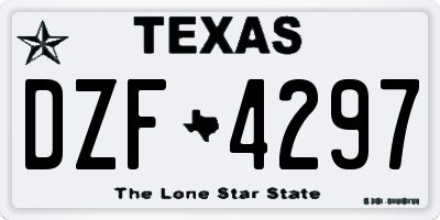 TX license plate DZF4297