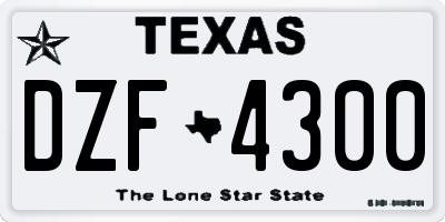 TX license plate DZF4300