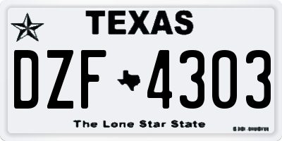 TX license plate DZF4303