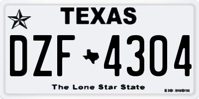 TX license plate DZF4304