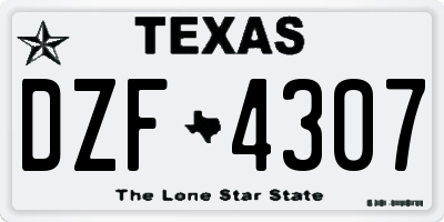 TX license plate DZF4307
