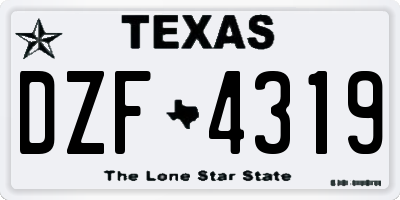TX license plate DZF4319