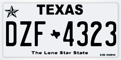 TX license plate DZF4323
