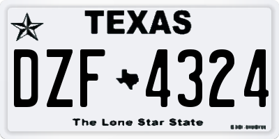 TX license plate DZF4324