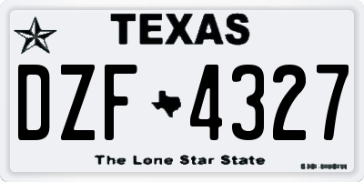 TX license plate DZF4327