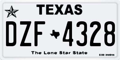 TX license plate DZF4328