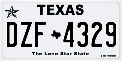 TX license plate DZF4329