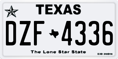 TX license plate DZF4336