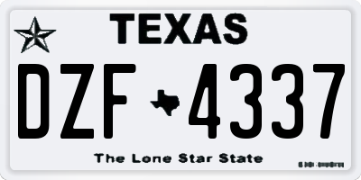 TX license plate DZF4337