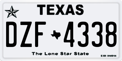 TX license plate DZF4338