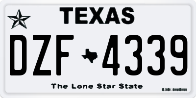 TX license plate DZF4339