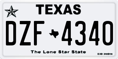 TX license plate DZF4340
