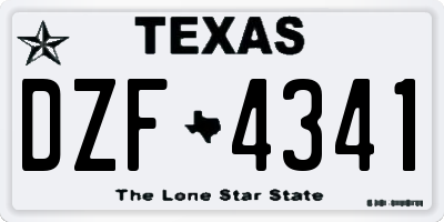 TX license plate DZF4341