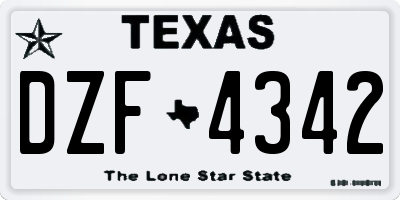 TX license plate DZF4342
