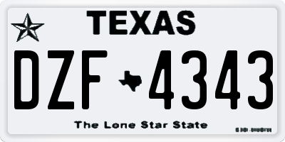 TX license plate DZF4343