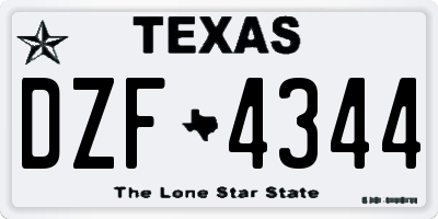TX license plate DZF4344