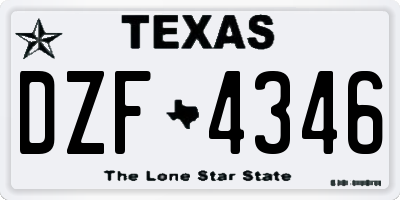 TX license plate DZF4346