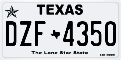 TX license plate DZF4350