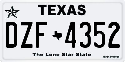 TX license plate DZF4352