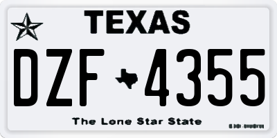 TX license plate DZF4355