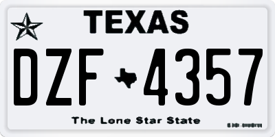 TX license plate DZF4357