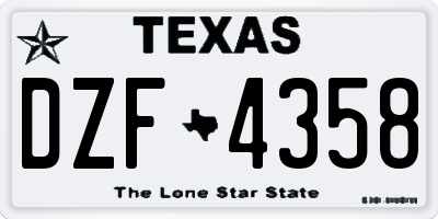 TX license plate DZF4358