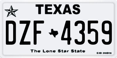TX license plate DZF4359