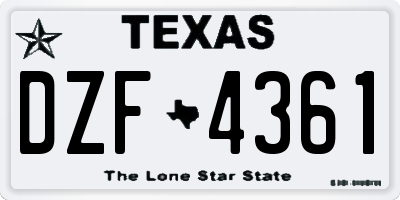 TX license plate DZF4361