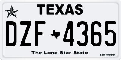 TX license plate DZF4365