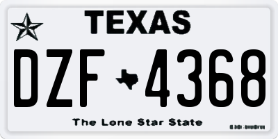 TX license plate DZF4368