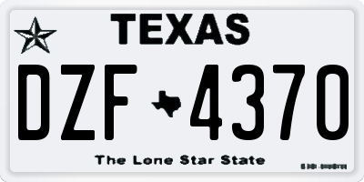TX license plate DZF4370