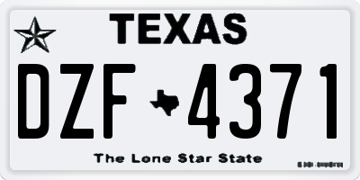 TX license plate DZF4371