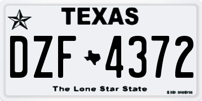 TX license plate DZF4372