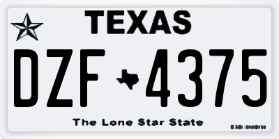 TX license plate DZF4375