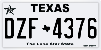 TX license plate DZF4376