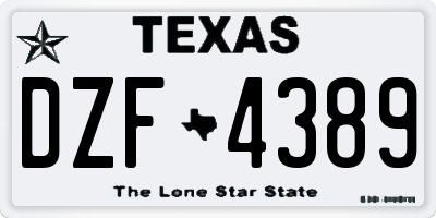 TX license plate DZF4389