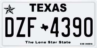 TX license plate DZF4390