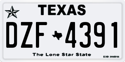 TX license plate DZF4391