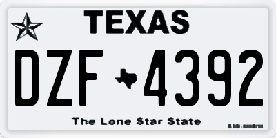 TX license plate DZF4392