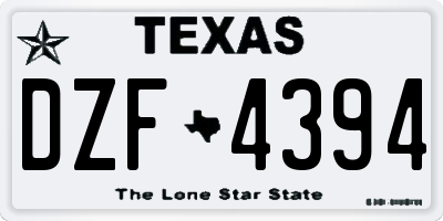 TX license plate DZF4394