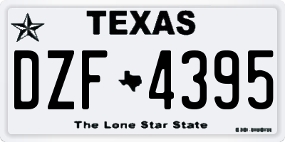 TX license plate DZF4395