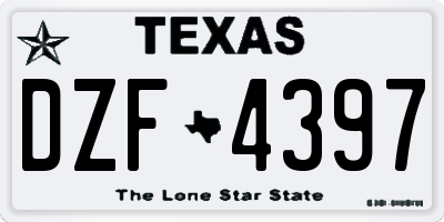 TX license plate DZF4397