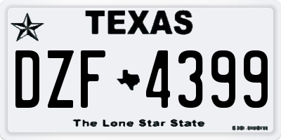TX license plate DZF4399