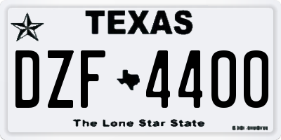 TX license plate DZF4400