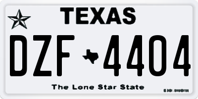 TX license plate DZF4404